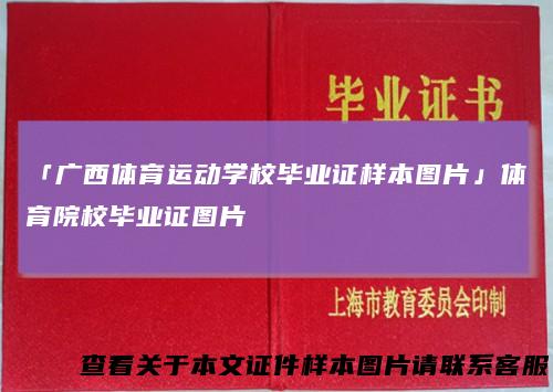 「广西体育运动学校毕业证样本图片」体育院校毕业证图片