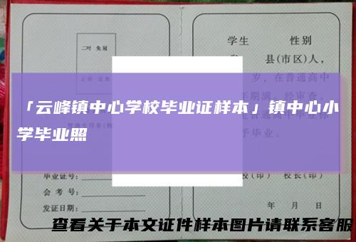 「云峰镇中心学校毕业证样本」镇中心小学毕业照