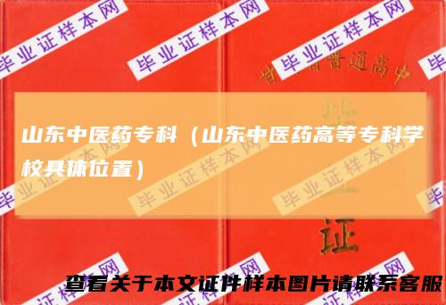 山东中医药专科(山东中医药高等专科学校具体位置)