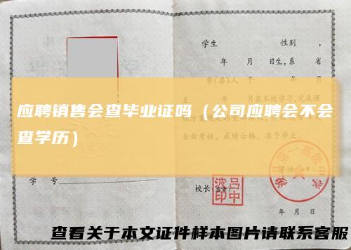 应聘销售会查毕业证吗(公司应聘会不会查学历)