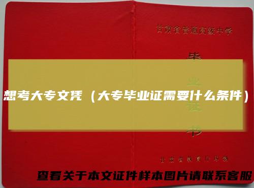 想考大专文凭（大专毕业证需要什么条件）