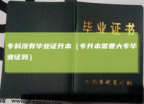 专科没有毕业证升本（专升本需要大专毕业证吗）