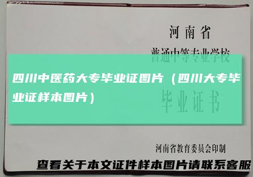 四川中医药大专毕业证图片（四川大专毕业证样本图片）