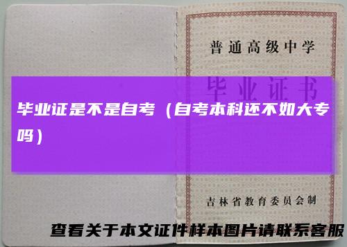 毕业证是不是自考（自考本科还不如大专吗）