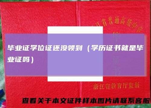 毕业证学位证还没领到（学历证书就是毕业证吗）