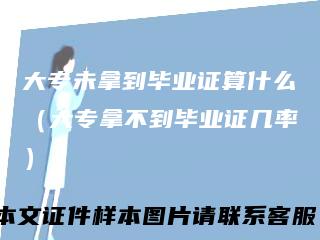 大专未拿到毕业证算什么(大专拿不到毕业证几率)