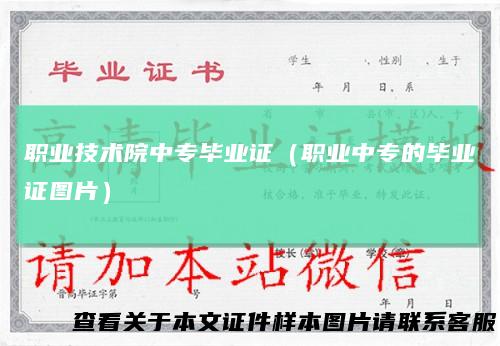 职业技术院中专毕业证（职业中专的毕业证图片）