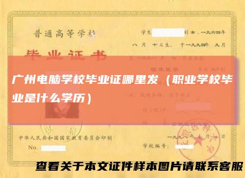 广州电脑学校毕业证哪里发（职业学校毕业是什么学历）