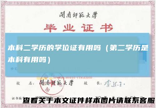 本科二学历的学位证有用吗（第二学历是本科有用吗）