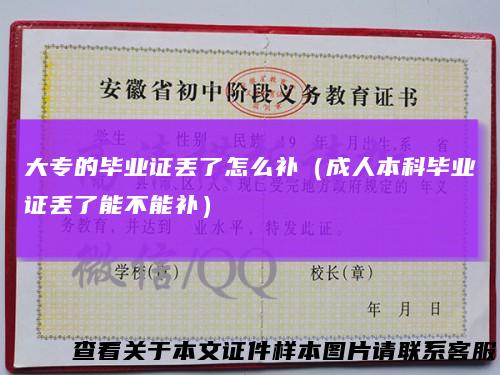 大专的毕业证丢了怎么补（成人本科毕业证丢了能不能补）