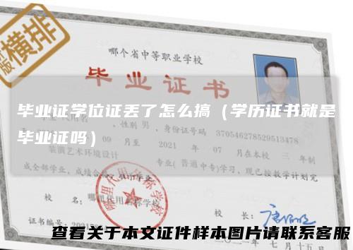 毕业证学位证丢了怎么搞(学历证书就是毕业证吗)