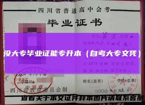 没大专毕业证能专升本(自考大专文凭)