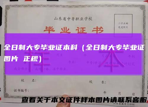 全日制大专毕业证本科（全日制大专毕业证图片正规）