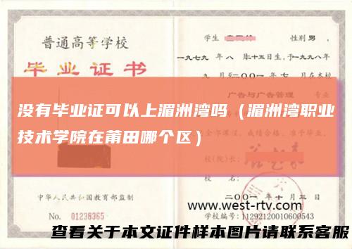 没有毕业证可以上湄洲湾吗(湄洲湾职业技术学院在莆田哪个区)
