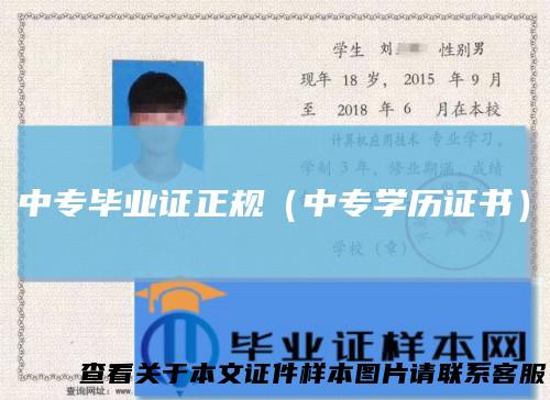 中专毕业证正规(中专学历证书)