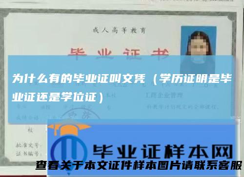 为什么有的毕业证叫文凭(学历证明是毕业证还是学位证)