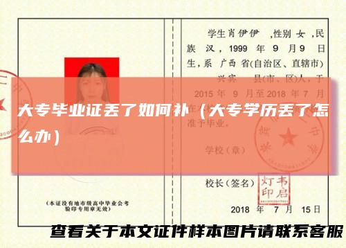 大专毕业证丢了如何补（大专学历丢了怎么办）