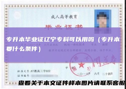 专升本毕业证辽宁专科可以用吗（专升本要什么条件）