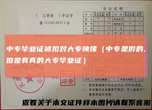 中专毕业证被扣对大专映像（中专是假的,但是有真的大专毕业证）
