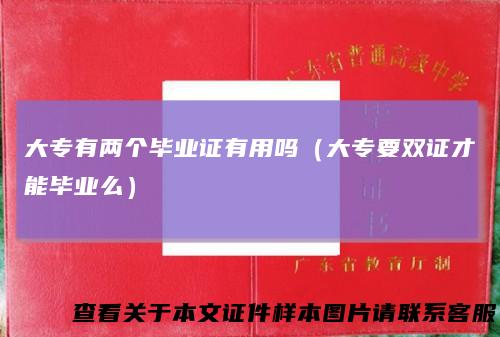 大专有两个毕业证有用吗(大专要双证才能毕业么)