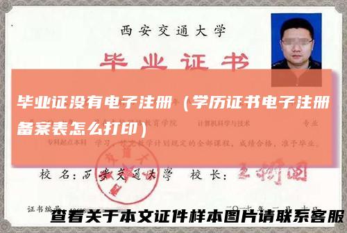 毕业证没有电子注册（学历证书电子注册备案表怎么打印）