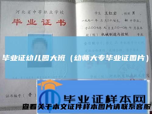 毕业证幼儿园大班（幼师大专毕业证图片）