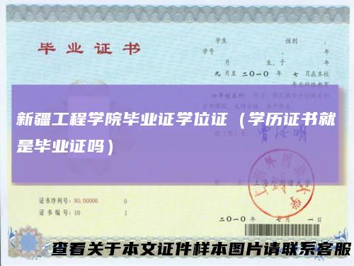 新疆工程学院毕业证学位证(学历证书就是毕业证吗)