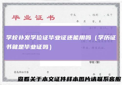 学校补发学位证毕业证还能用吗(学历证书就是毕业证吗)