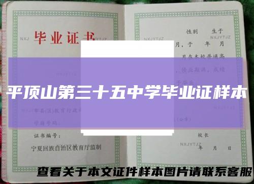 平顶山第三十五中学毕业证样本