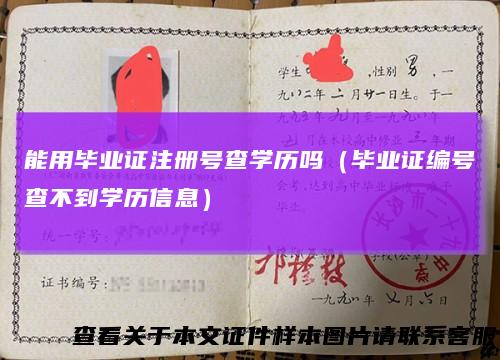 能用毕业证注册号查学历吗(毕业证编号查不到学历信息)