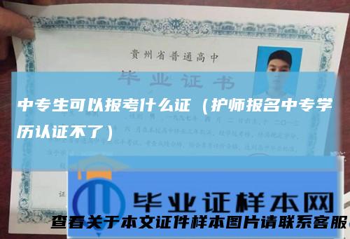 中专生可以报考什么证（护师报名中专学历认证不了）