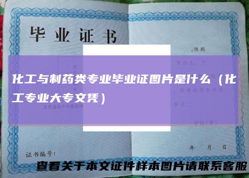 化工与制药类专业毕业证图片是什么（化工专业大专文凭）