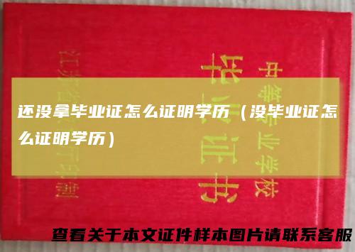 还没拿毕业证怎么证明学历(没毕业证怎么证明学历)
