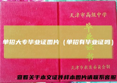 单招大专毕业证图片（单招有毕业证吗）