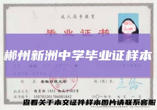 郴州新洲中学毕业证样本