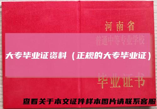 大专毕业证资料（正规的大专毕业证）
