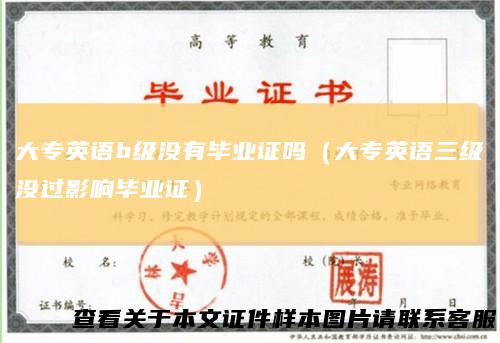 大专英语b级没有毕业证吗(大专英语三级没过影响毕业证)