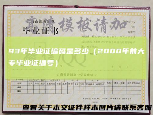 93年毕业证编码是多少（2000年前大专毕业证编号）