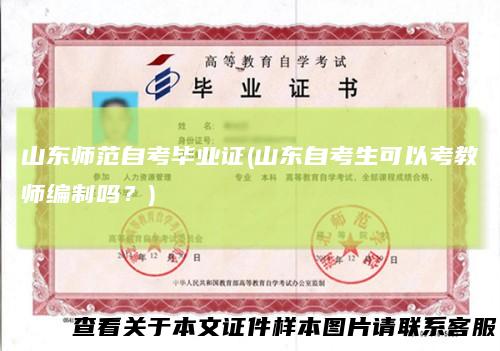 山东师范自考毕业证(山东自考生可以考教师编制吗?)