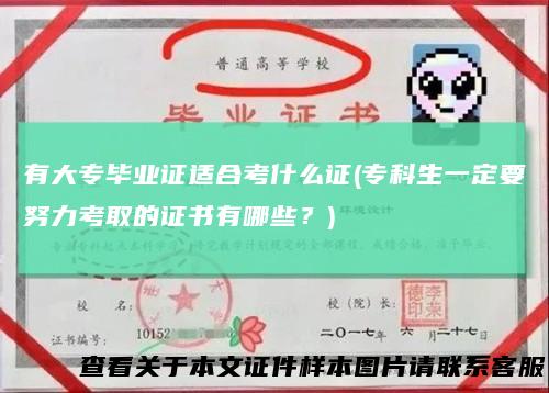 有大专毕业证适合考什么证(专科生一定要努力考取的证书有哪些?)