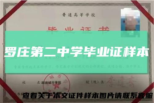 罗庄第二中学毕业证样本