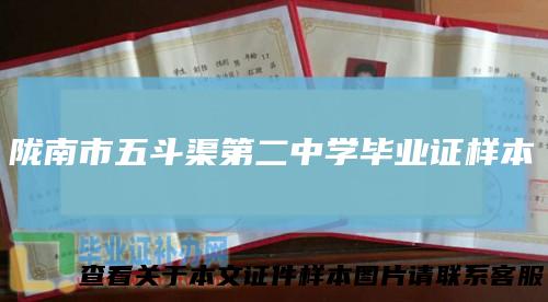 陇南市五斗渠第二中学毕业证样本