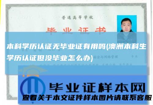 本科学历认证无毕业证有用吗(澳洲本科生学历认证但没毕业怎么办)