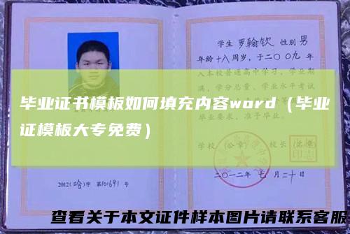 毕业证书模板如何填充内容word（毕业证模板大专免费）