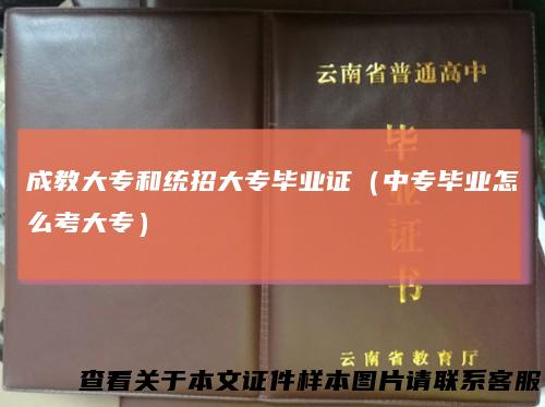 成教大专和统招大专毕业证(中专毕业怎么考大专)