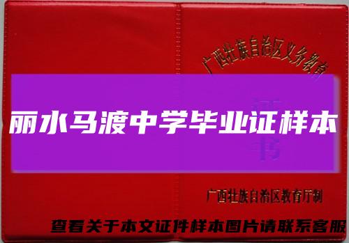 丽水马渡中学毕业证样本