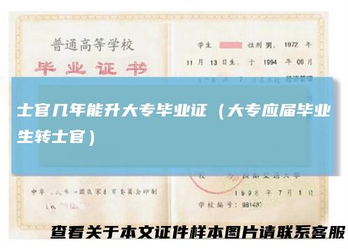 士官几年能升大专毕业证(大专应届毕业生转士官)