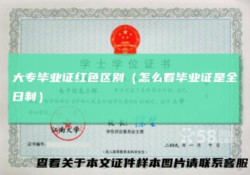 大专毕业证红色区别(怎么看毕业证是全日制)