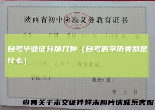 自考毕业证分那几种(自考的学历类别是什么)