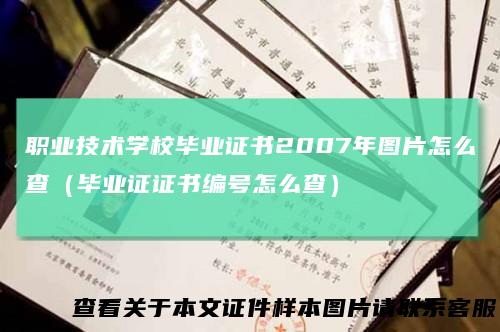 职业技术学校毕业证书2007年图片怎么查(毕业证证书编号怎么查)